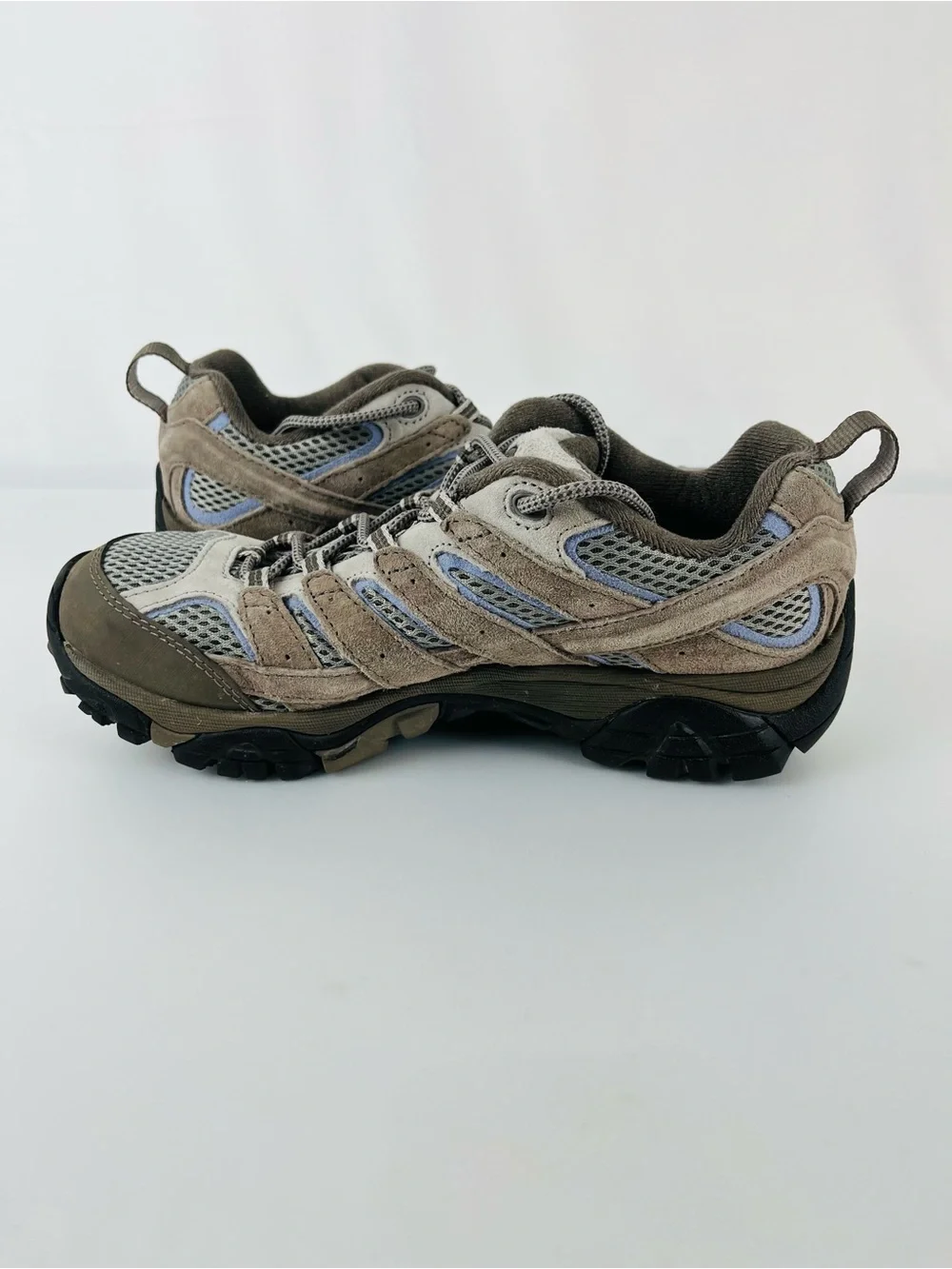 Merrell Women's Moab 2 Vibram Vent Hiking Shoes Falcon Gray and Blue Size 8.5